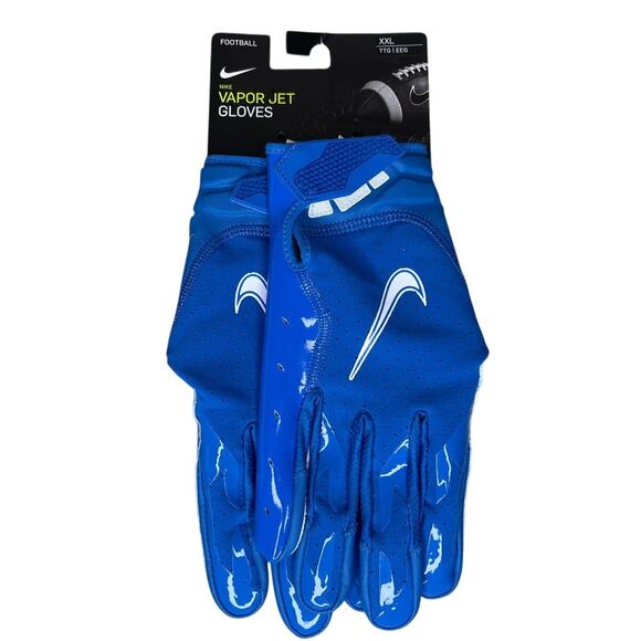 NWT Nike Vapor Jet 6.0 Blue Football Gloves Mens Size XXL (CZ4127-490) - Picture 1 of 4